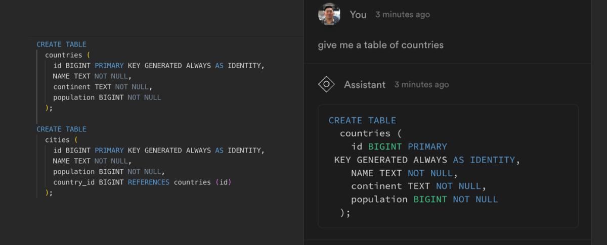 Conversational AI assistant in SQL Editor