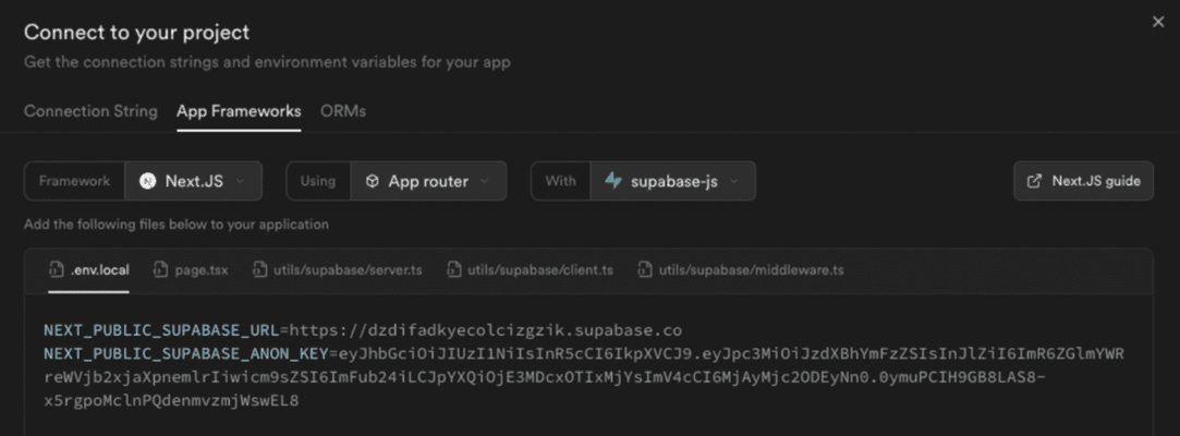 Connect to Supabase Projects From Frameworks and ORMs